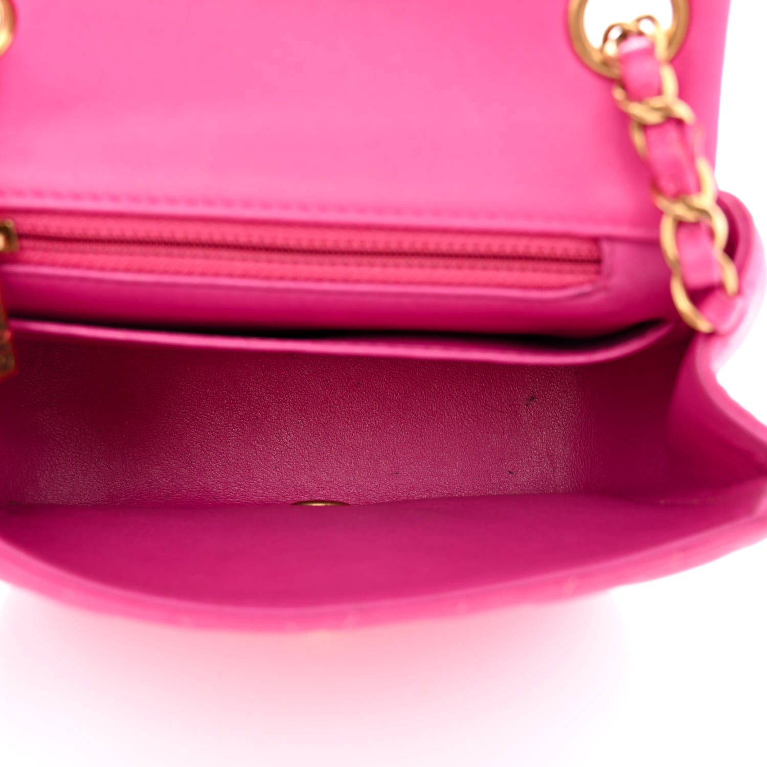 Chanel Lambskin Chevron Quilted Mini Square Flap Fuchsia 5 of 14
