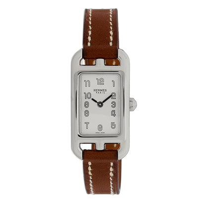 Hermes Stainless Steel Barenia 17mm Nantucket Quartz Watch Fauve 1 of 5