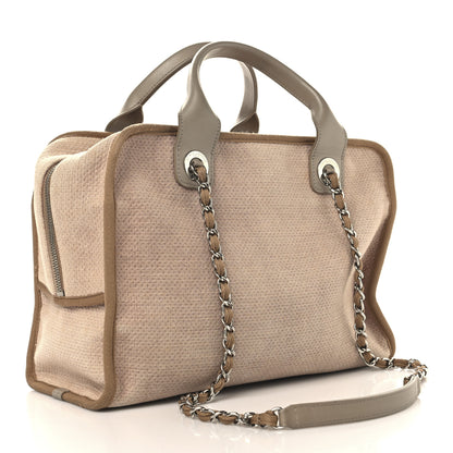 Chanel Canvas Deauville Bowling Bag Ecru 3 of 10