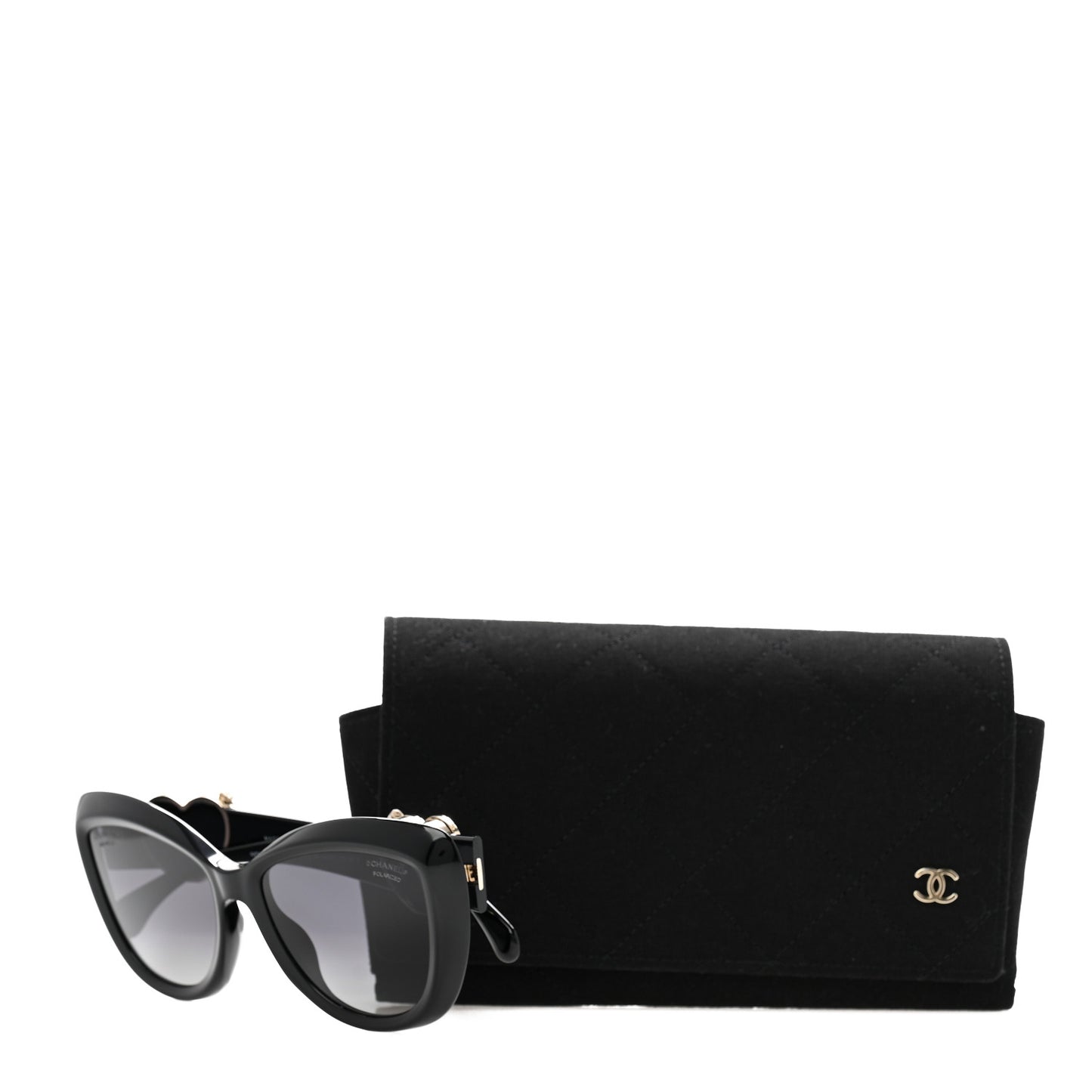 Acetate Enamel Heart Butterfly Sunglasses 5517 Black