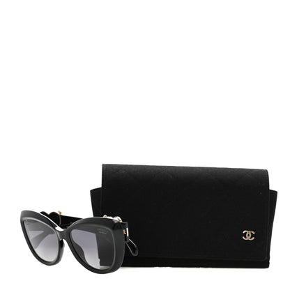 Chanel Acetate Enamel Heart Butterfly Sunglasses 5517 Black 9 of 9
