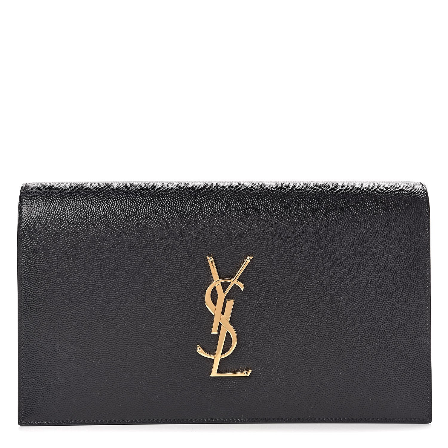 Saint Laurent Grain De Poudre Classic Monogram Kate Clutch Black 1 of 10