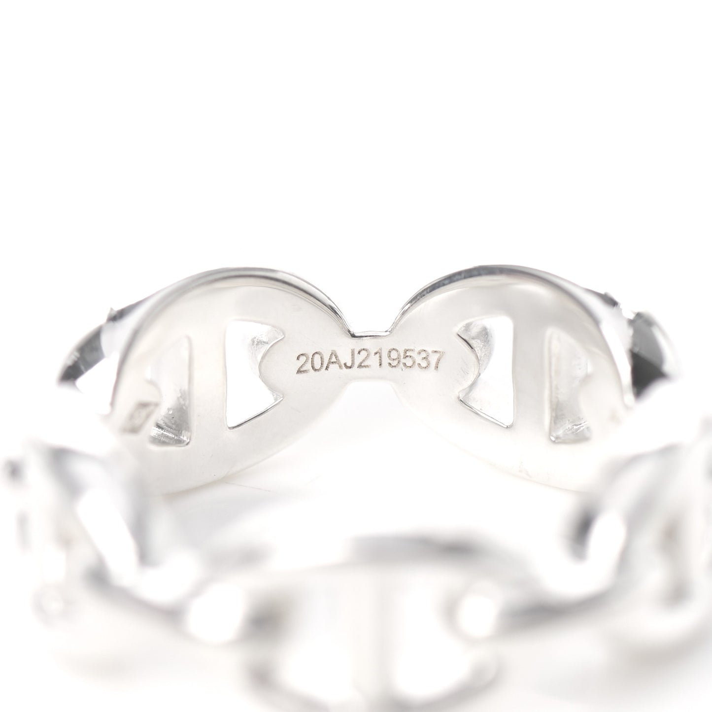 Sterling Silver PM Chaine d'Ancre Enchainee Band Ring 50 5.25