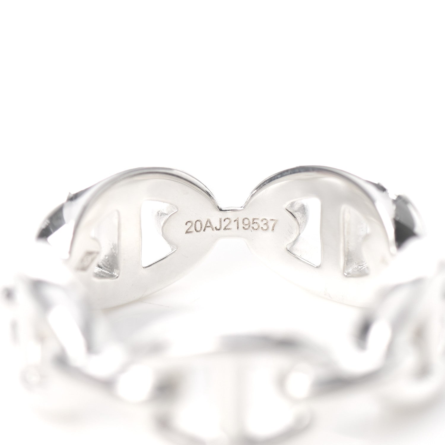 Hermes Sterling Silver PM Chaine d'Ancre Enchainee Band Ring 50 5.25 7 of 9
