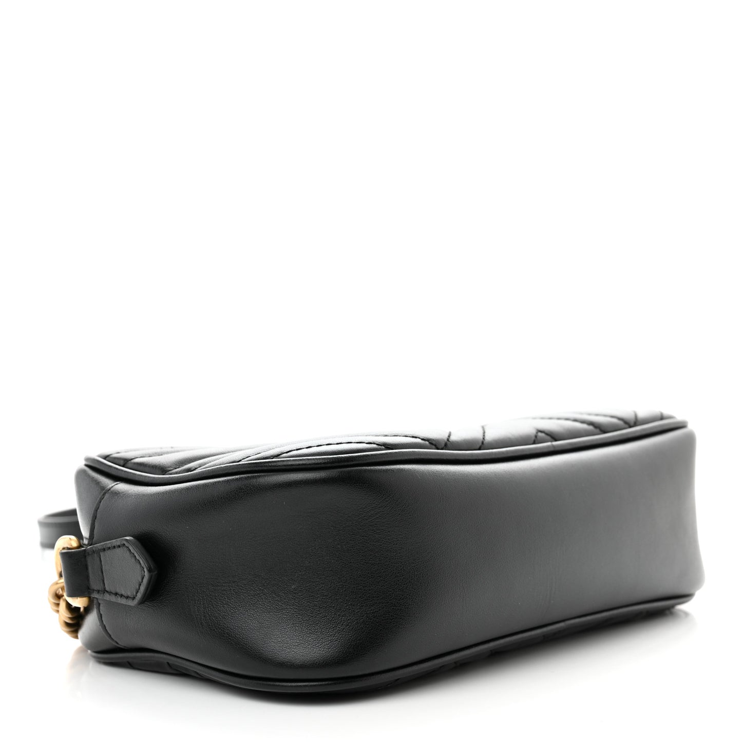 Calfskin Matelasse Small GG Marmont Chain Shoulder Bag Black