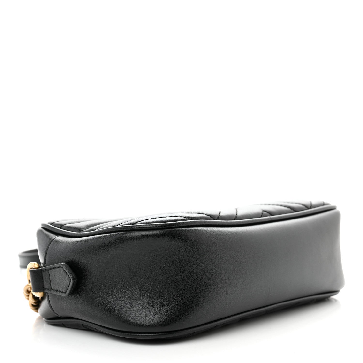 Gucci Calfskin Matelasse Small GG Marmont Chain Shoulder Bag Black 4 of 11