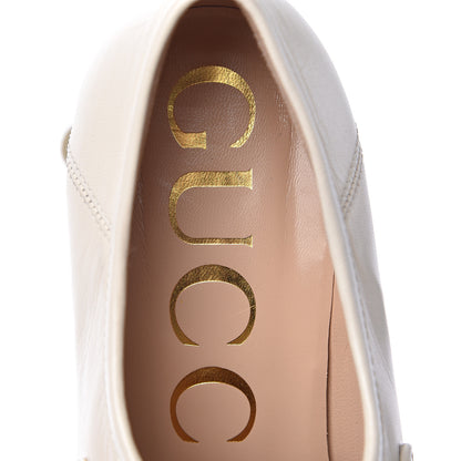 Gucci Malaga Kid Pearl Studded Vegas Platform Loafers 37 Mystic White 9 of 14