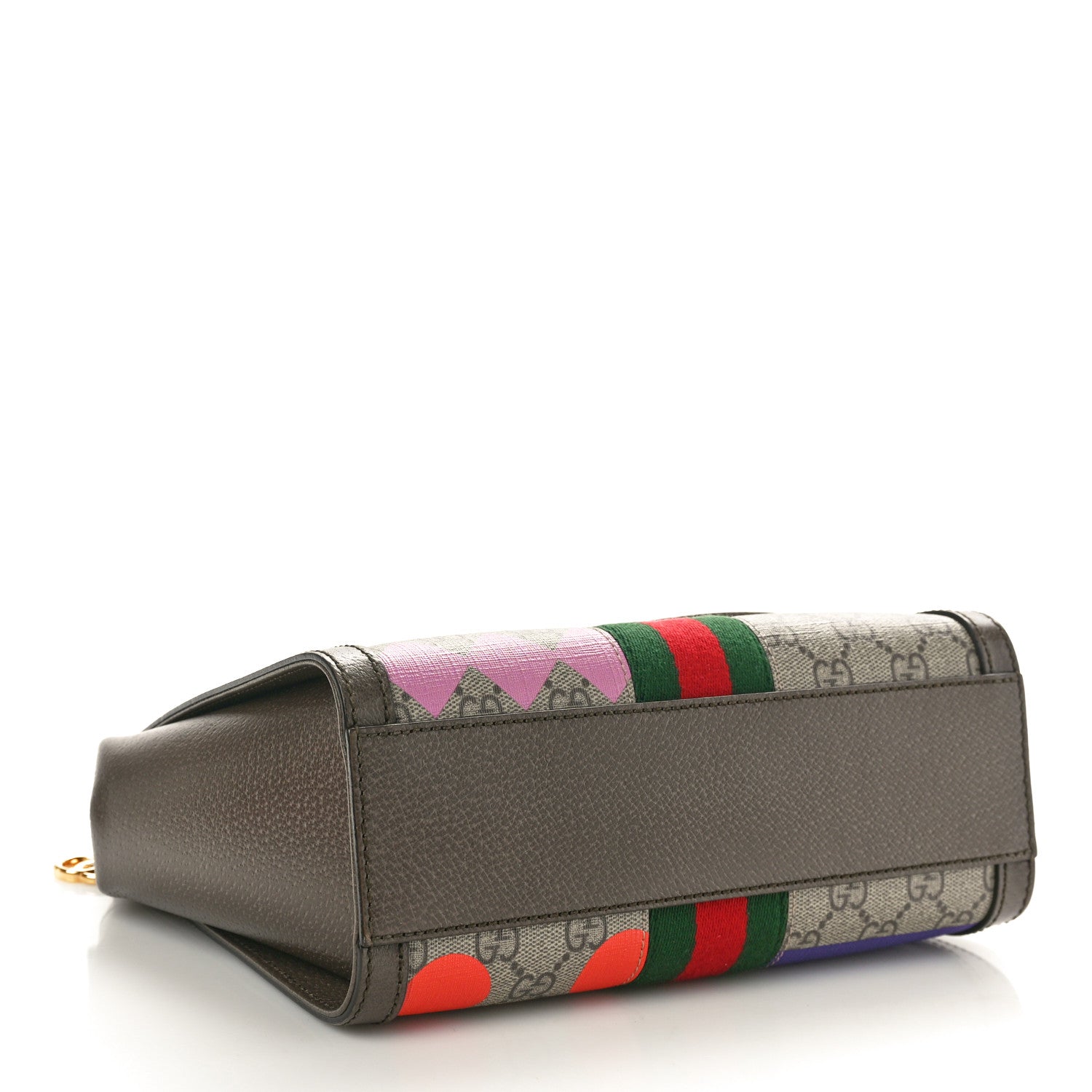 Gucci GG Supreme Monogram Equestrian Web Small Ophidia Tote Bag Beige Multicolor New Acero 4 of 11