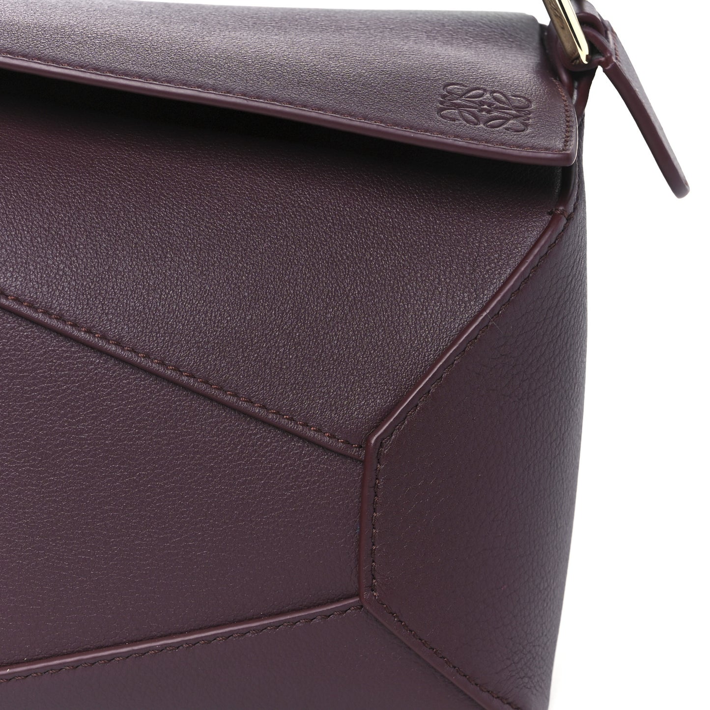 Soft Grained Calfskin Small Puzzle Edge Bag Dark Burgundy