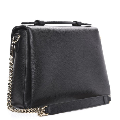 Gucci Dollar Calfskin Interlocking G Top Handle Shoulder Bag Black 2 of 8