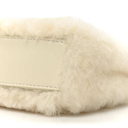 Fendi Shearling Shiny Nappa Micro Peekaboo Iconic Satchel White 9 of 13