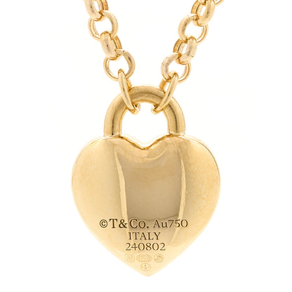 Tiffany 18K Yellow Gold Return to Tiffany Full Heart Pendant Necklace 5 of 6
