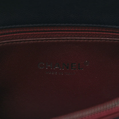 Chanel Caviar Lizard Quilted Small Coco Handle Flap Navy Blue 6 of 10