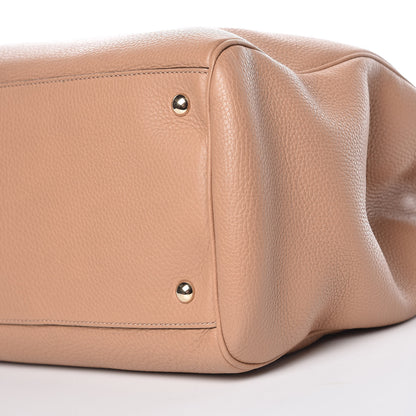 Gucci Pebbled Calfskin Large Bamboo Shopper Tote Camelia 7 of 12