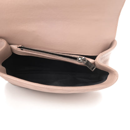 Saint Laurent Sheepskin Matelasse Chevron Monogram Medium College Bag Rose Poudre 5 of 14