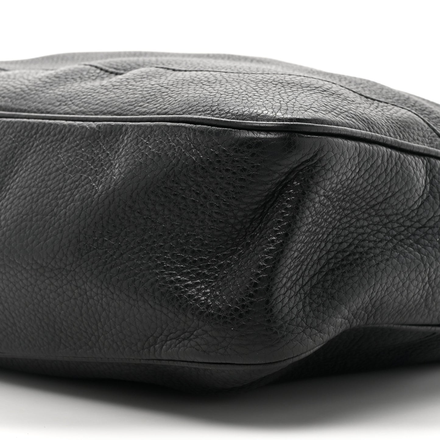Pebbled Calfskin Medium Diana Bamboo Shoulder Bag Black