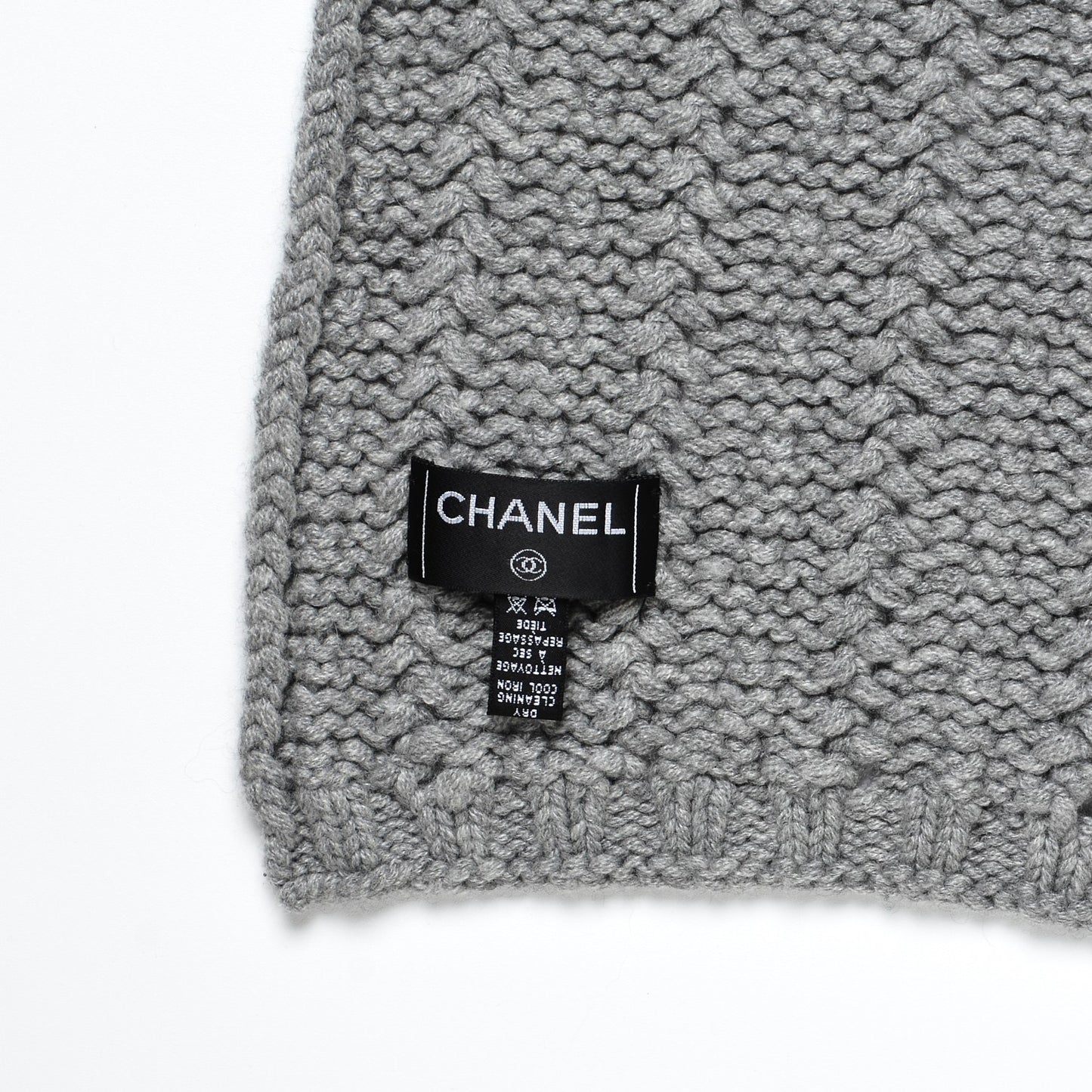 Cashmere Chain CC Scarf Grey