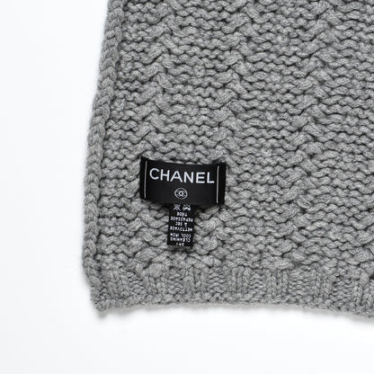 Chanel Cashmere Chain CC Scarf Grey 4 of 4