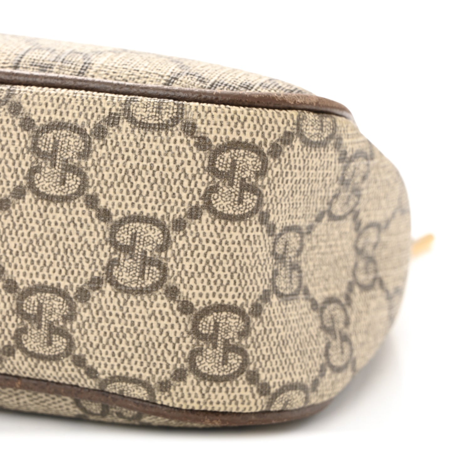 GG Supreme Monogram Textured Dollar Calfskin Web Small Ophidia GG Handbag Beige Ebony New Acero