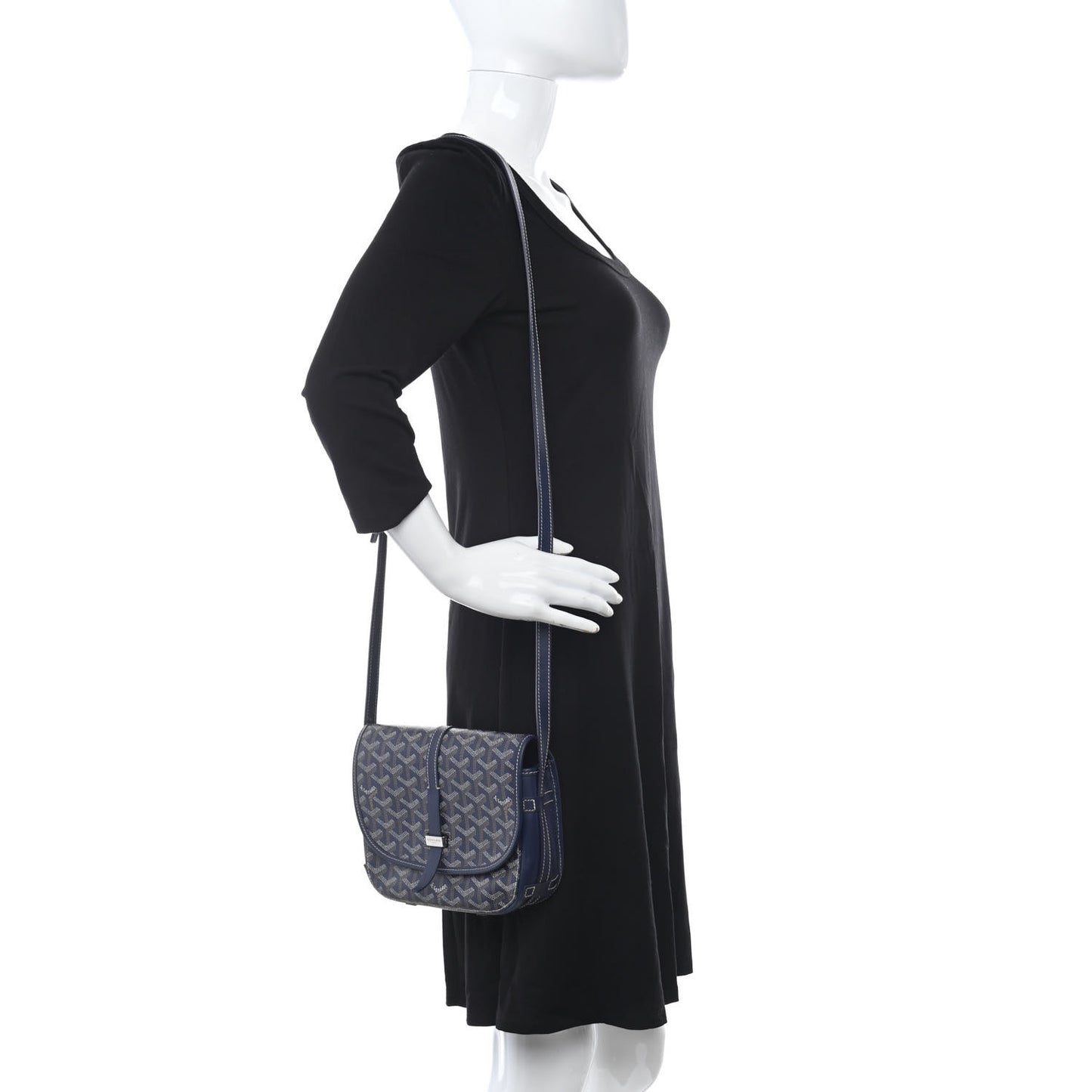 Goyardine Belvedere II PM Messenger Bag Navy