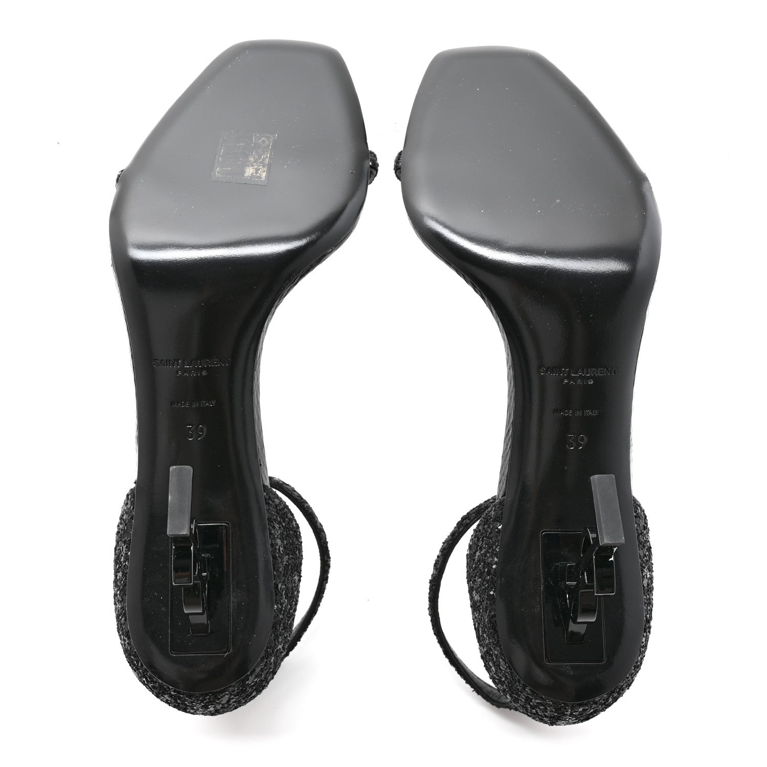 Saint Laurent Glitter Opyum 85 Sandals 39 Black 5 of 13