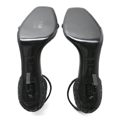 Saint Laurent Glitter Opyum 85 Sandals 39 Black 5 of 13