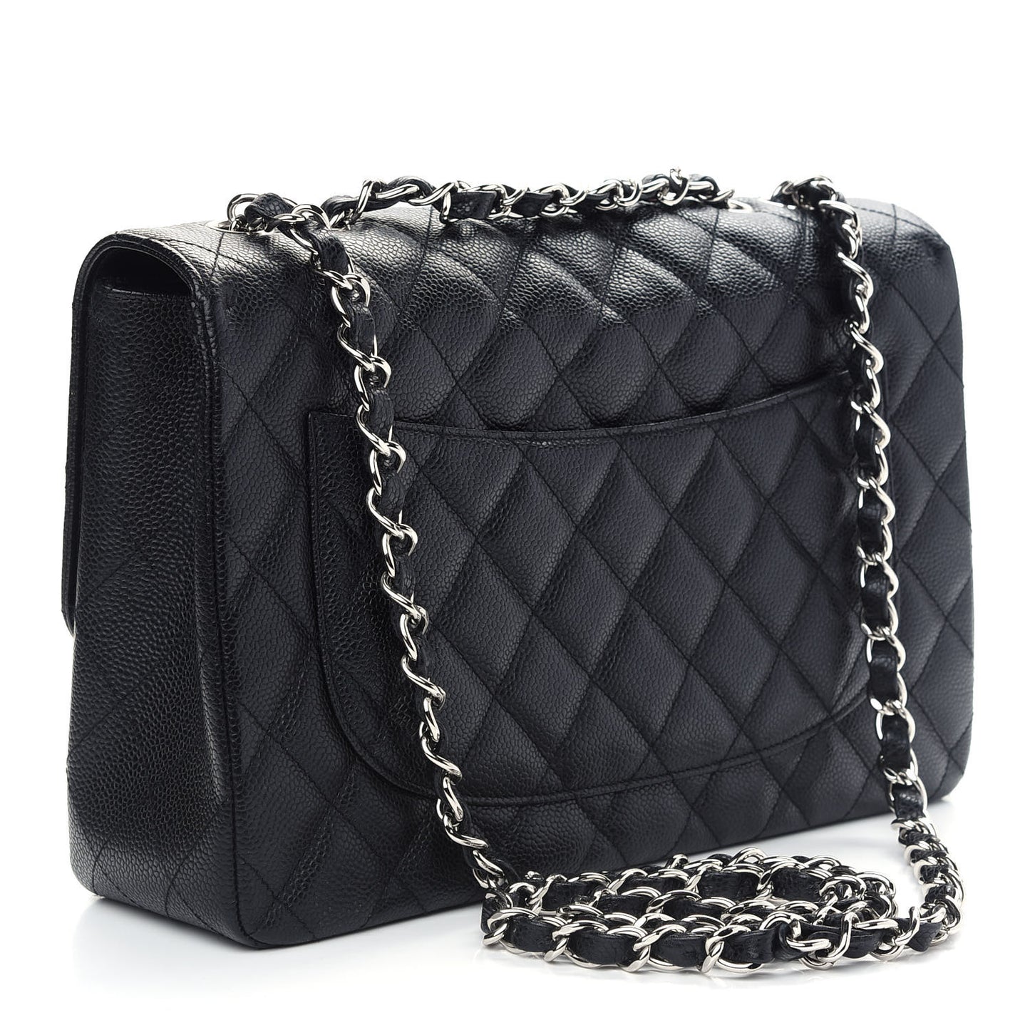 Caviar Quilted Jumbo Single Flap Black