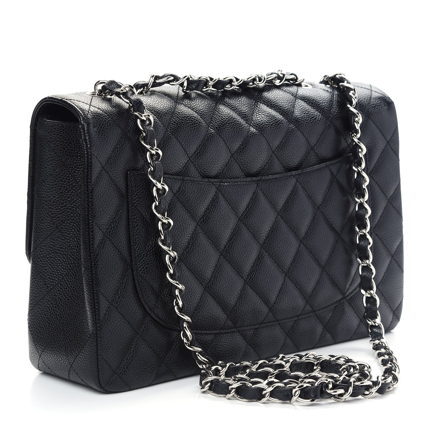 Chanel Caviar Quilted Jumbo Single Flap Black 3 of 9