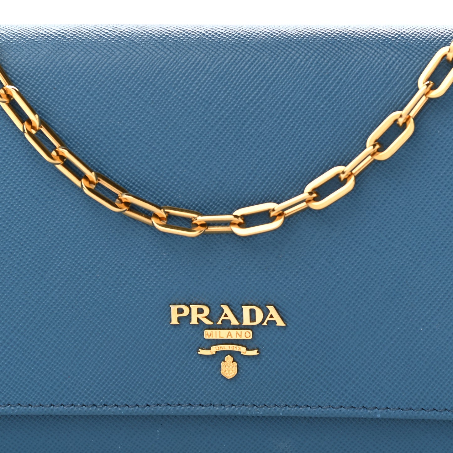 Saffiano Metal Large Chain Wallet Cobalto