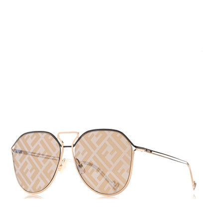 Fendi Metal Aviator Sunglasses FFM0071/S Gold 1 of 9