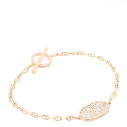Hermes 18K Rose Gold Diamond Chaine d'Ancre Verso Bracelet SH 1 of 5