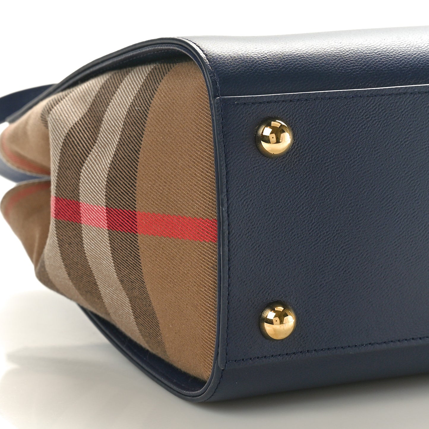 Calfskin Mega Check Banwell Tote Dark Canvas Blue