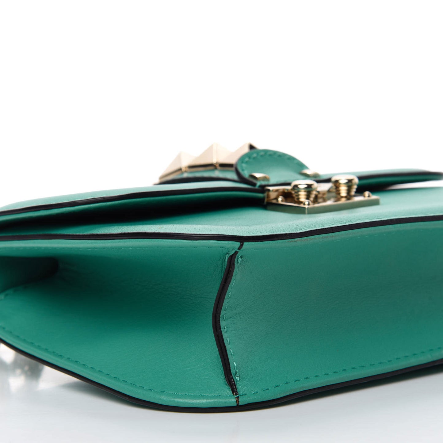 Vitello Small Glam Lock Rockstud Flap Colibri