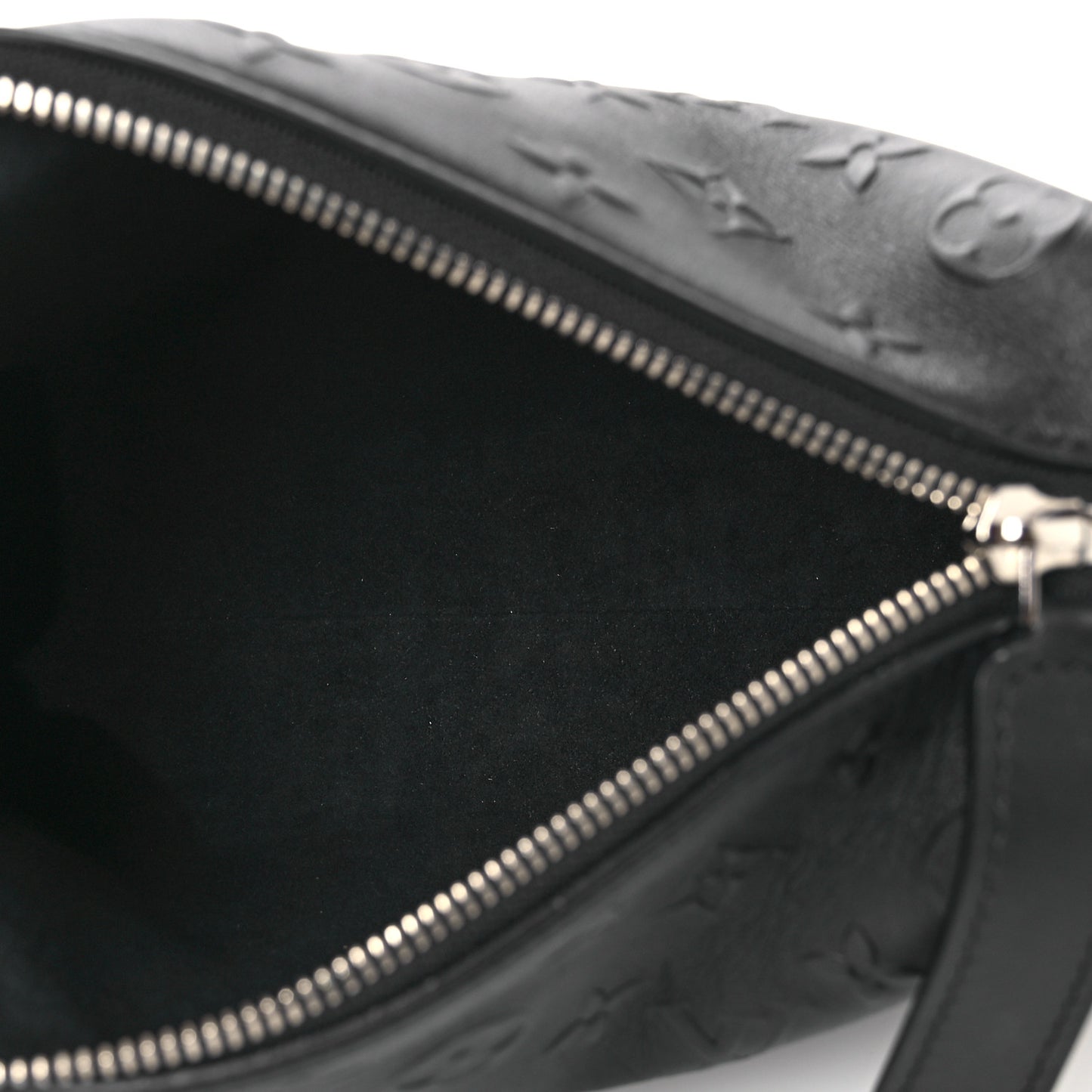 Calfskin Debossed Monogram Side Trunk Black