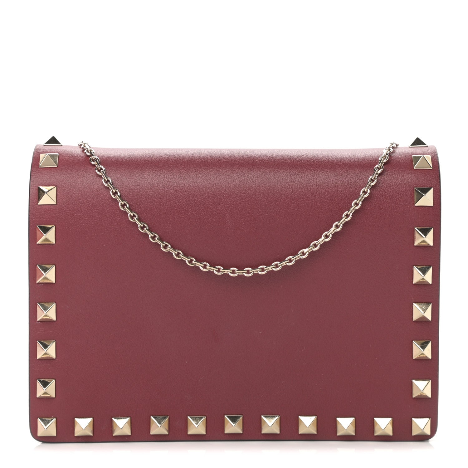 Valentino Garavani Calfskin Rockstud Wallet on Chain Camelia 1 of 13