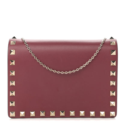 Valentino Garavani Calfskin Rockstud Wallet on Chain Camelia 1 of 13