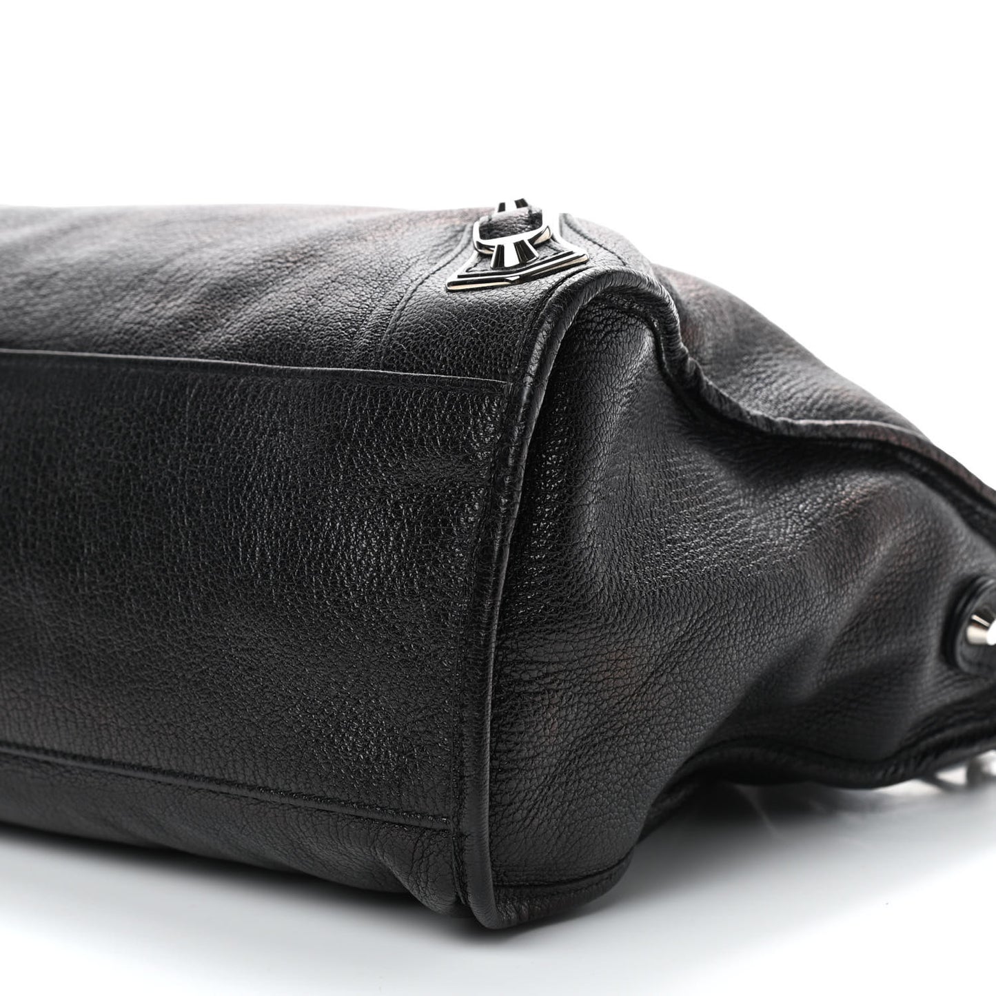 Chevre Silver Metallic Edge Hardware City Black