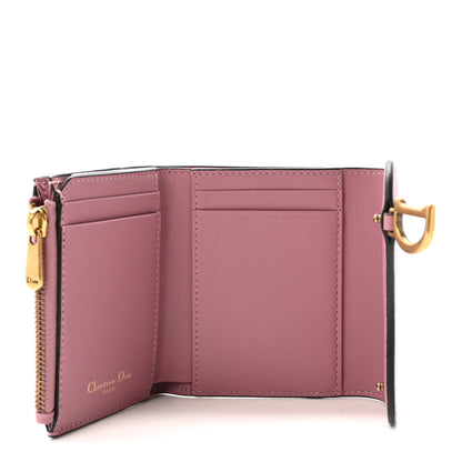 Christian Dior Goatskin Saddle Lotus Wallet Pink 5 of 6