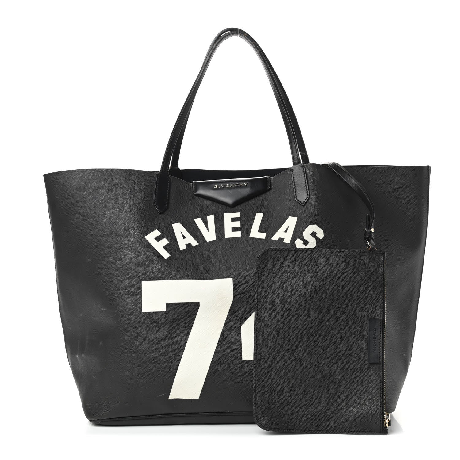 Givenchy Textured Coated Canvas Favelas Large Antigona Tote Black 1 of 19