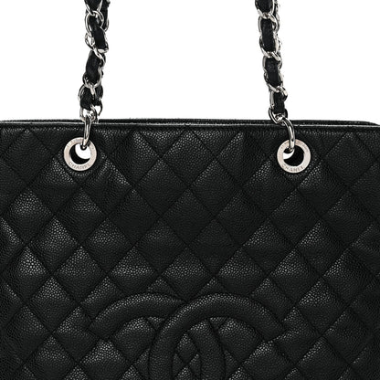 Chanel Caviar Quilted Vertical Grand Shopping Tote GST Black 7 of 9