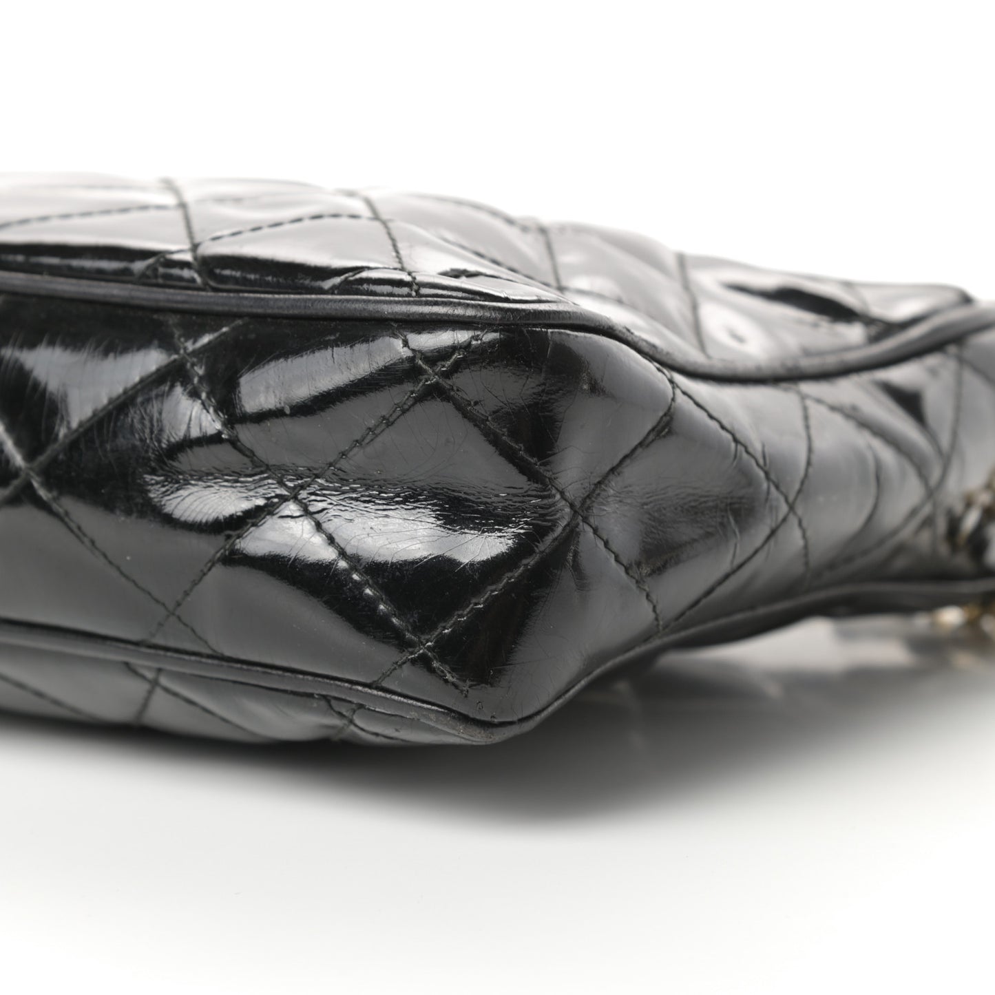 Patent Quilted Tassel Camera Case Black