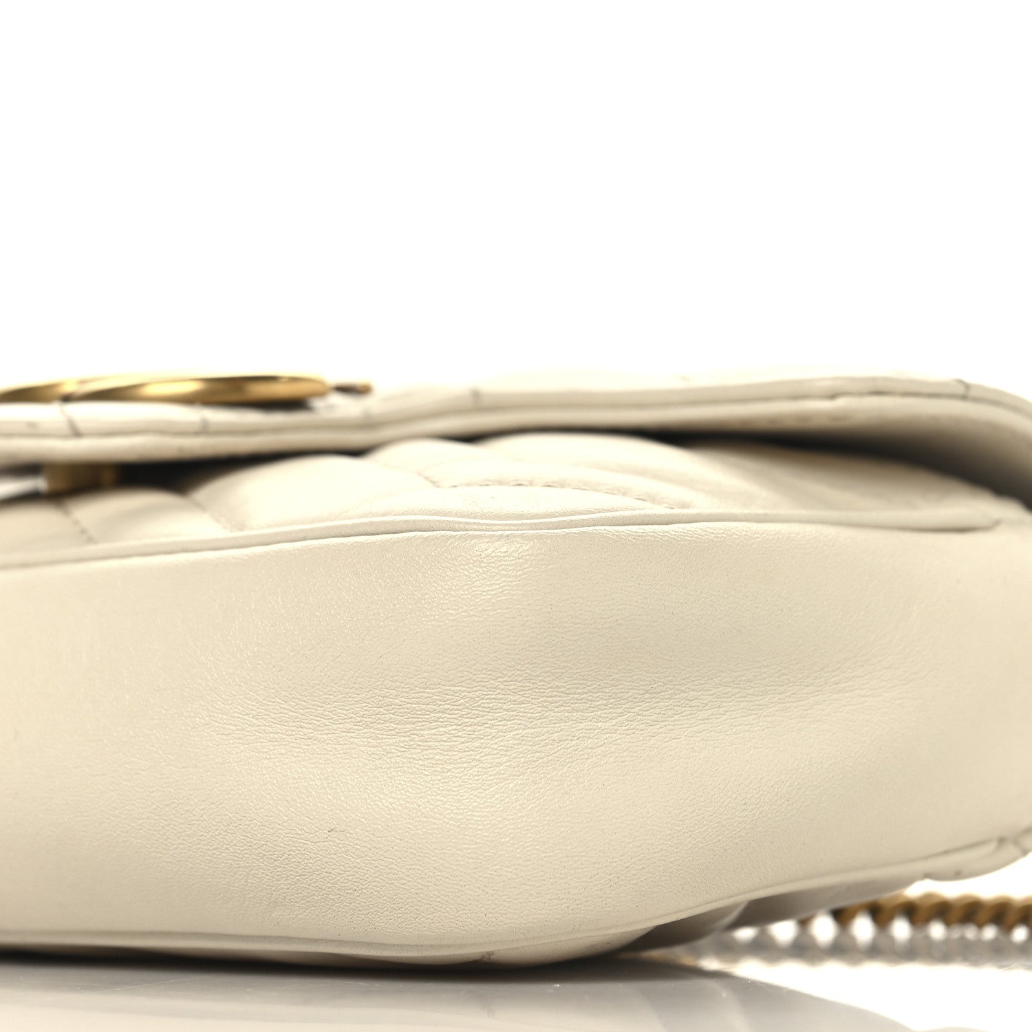 Gucci Calfskin Matelasse Super Mini GG Marmont Shoulder Bag White 10 of 10
