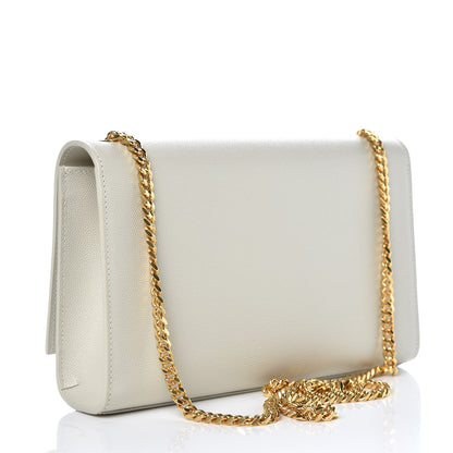 Saint Laurent Grain De Poudre Medium Classic Monogram Kate Satchel Blanc Vintage 3 of 9
