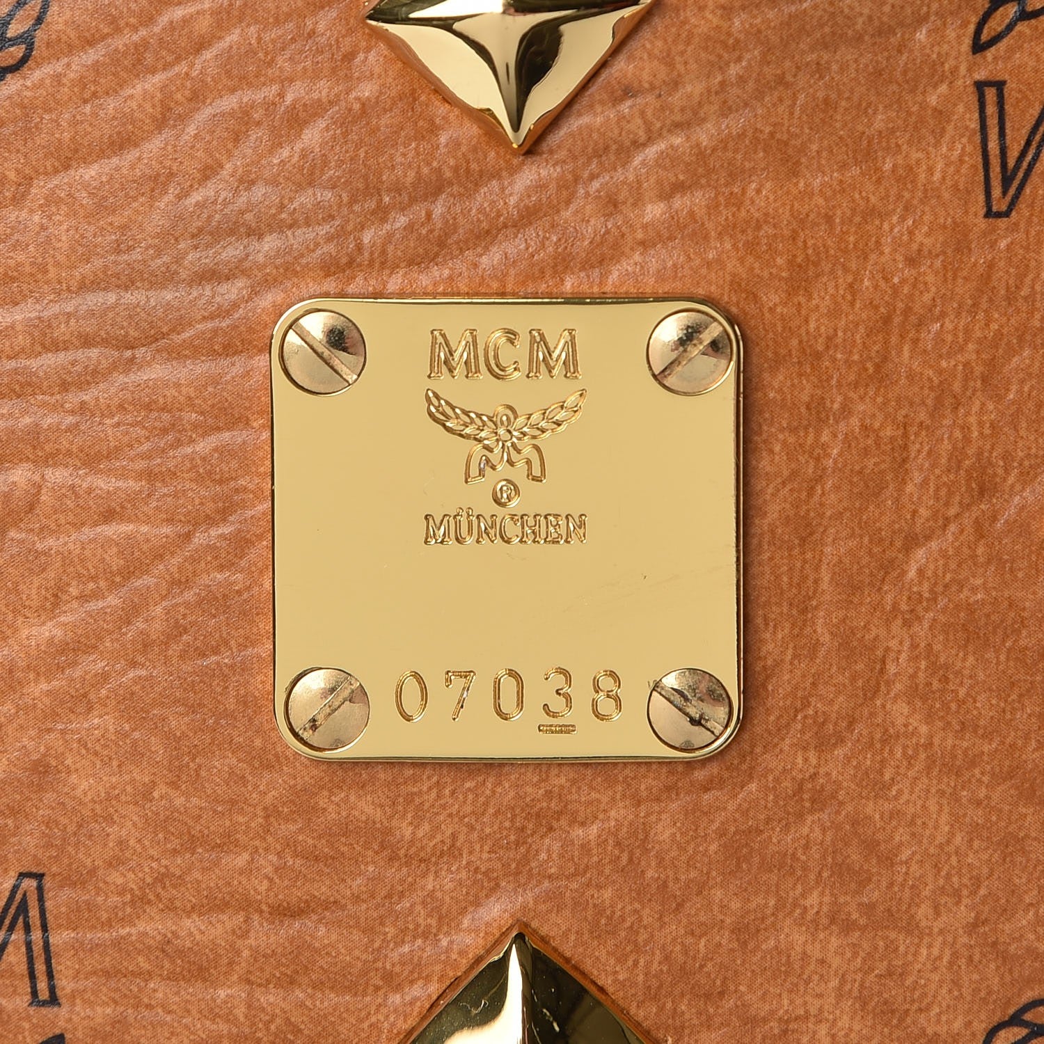 MCM Visetos Studded Small Stark Backpack Cognac 10 of 13