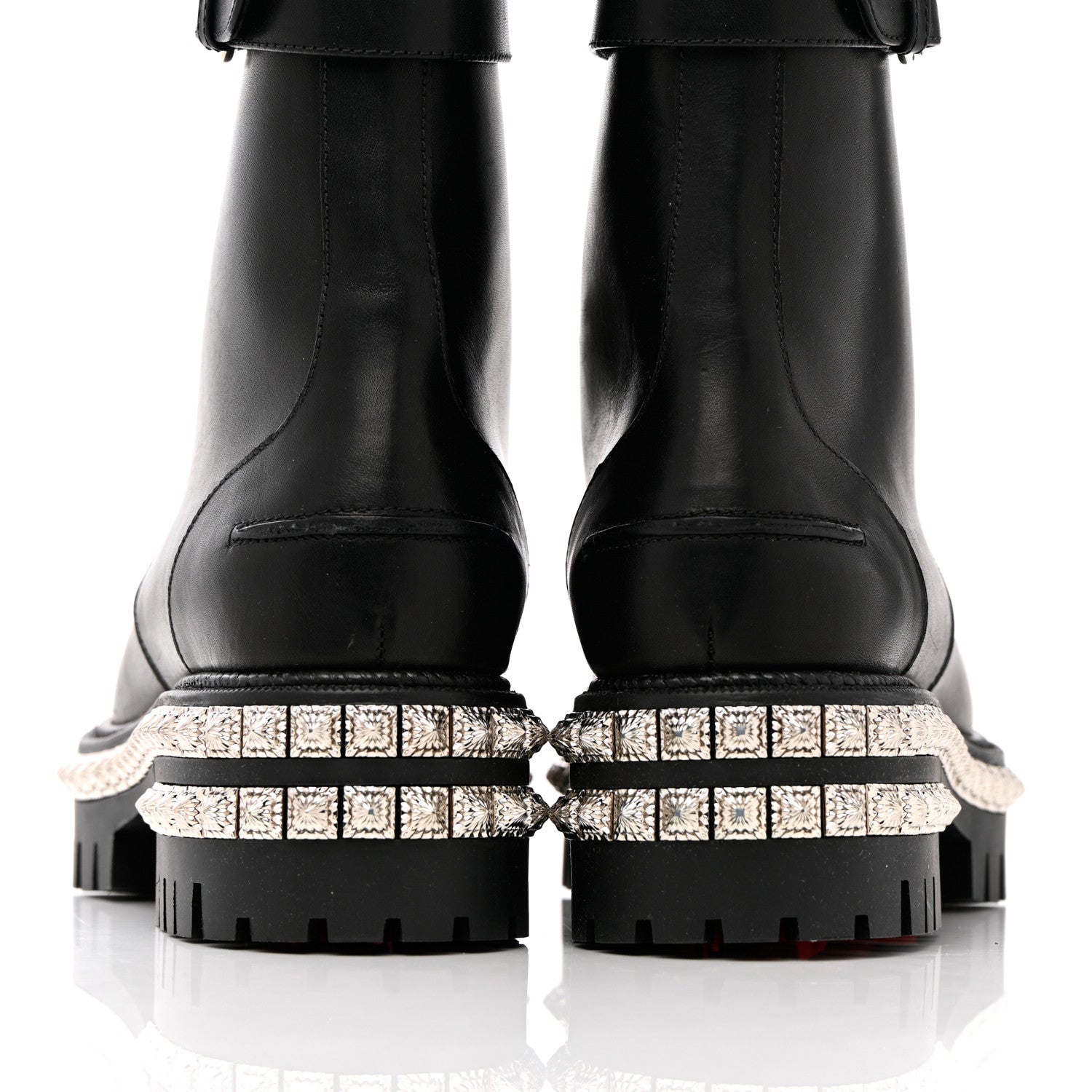 Christian Louboutin Spikes Combat Boots 38.5 Black 6 of 15