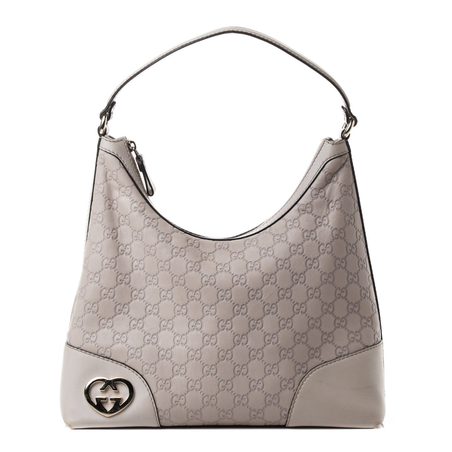 Guccissima Medium Lovely Heart Hobo Off White