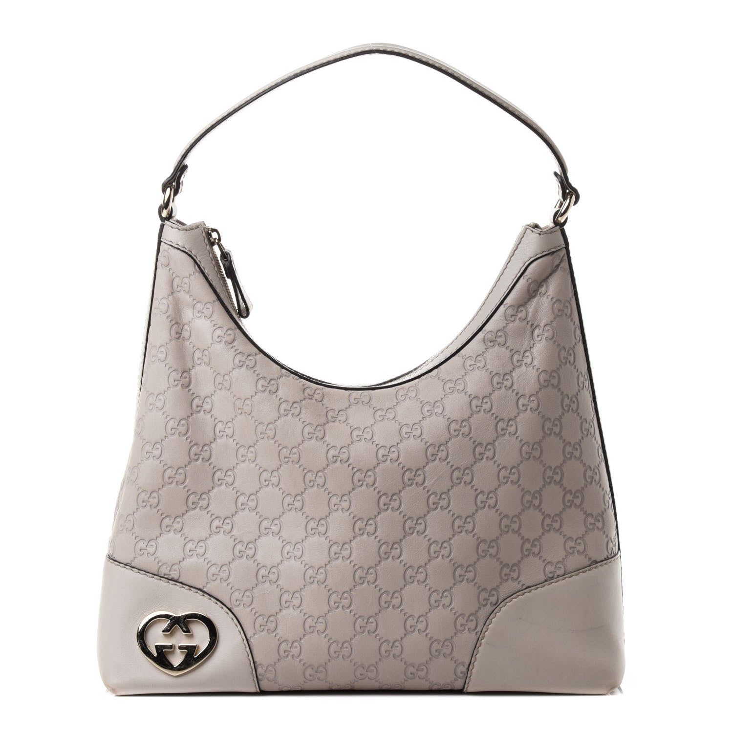 Gucci Guccissima Medium Lovely Heart Hobo Off White 1 of 4