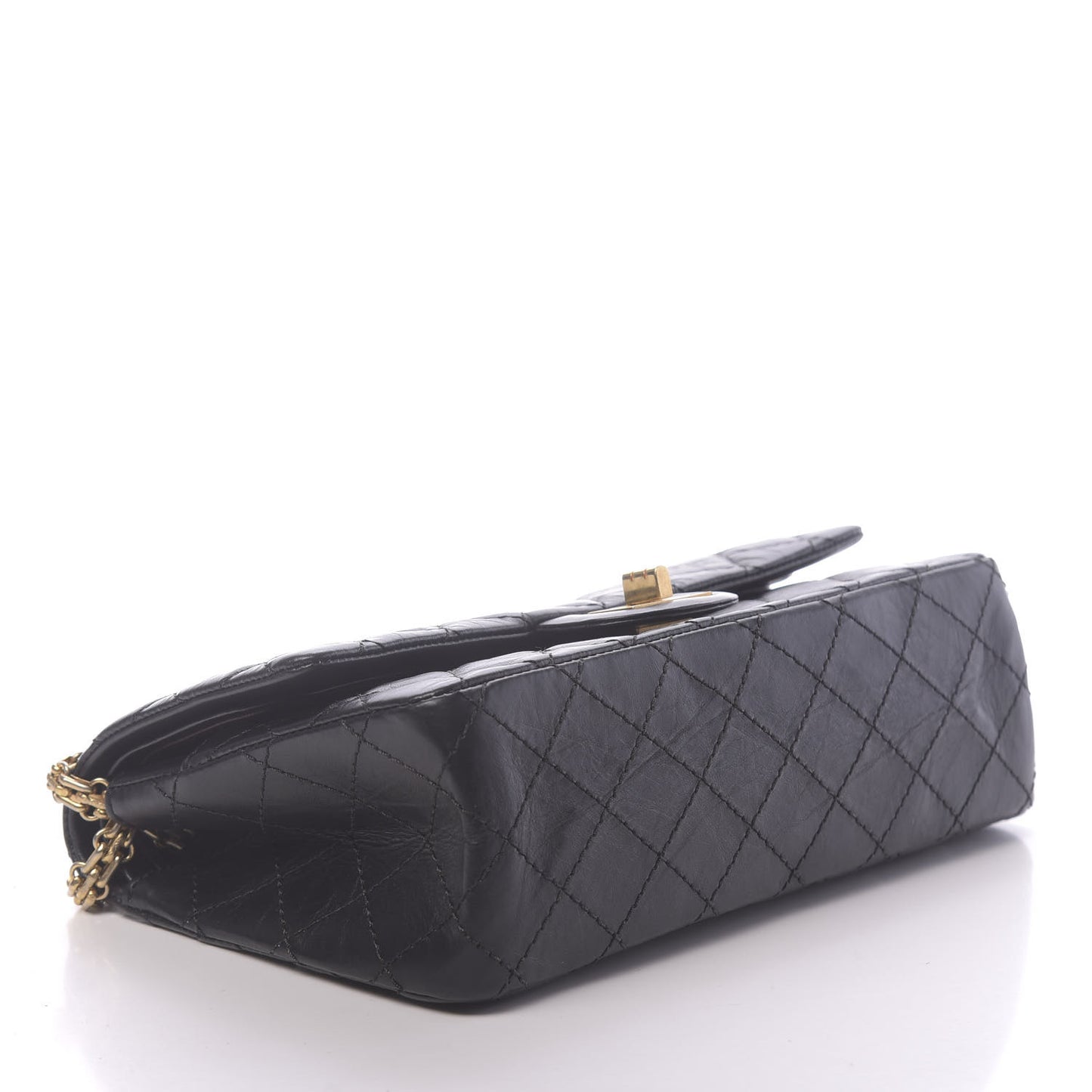 Aged Calfskin Quilted 2.55 Reissue 225 Flap Black