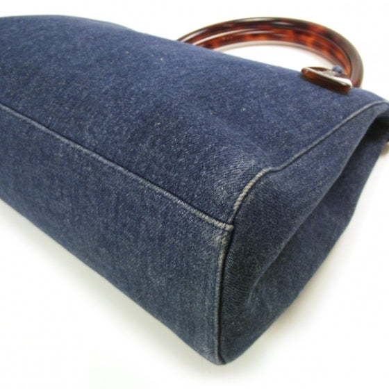 Chanel Denim Tortoise Handle Tote 5 of 11
