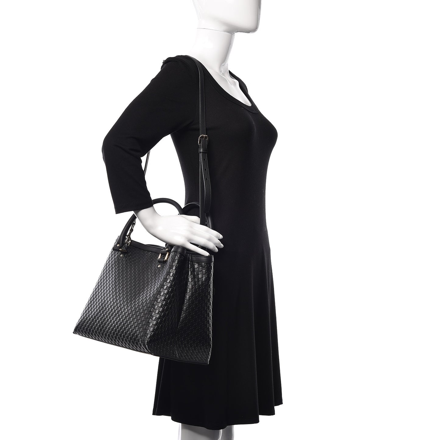 Soft Microguccissima Medium Tote Black